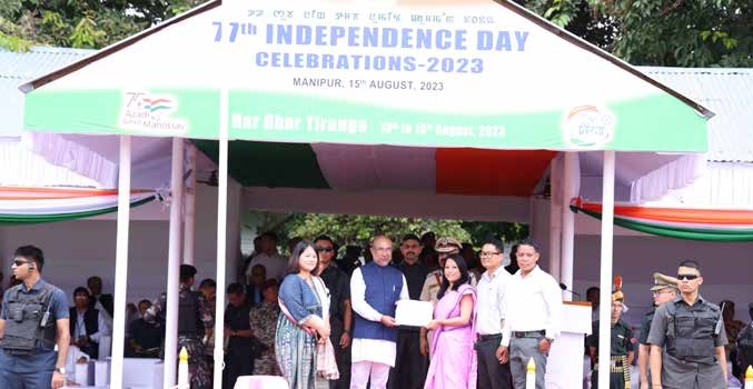 Photo for FSL Team receiving award from Hon’ble Chief Minister, Manipur on Independence Day 15th August, 2023